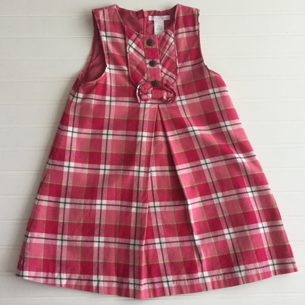 Girls Pink Plaid Jumper Janie and Jack size 6
